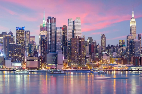 New York - A stunning view of New York City, showcasing iconic landmarks and the bustling urban atmosphere- Landscape