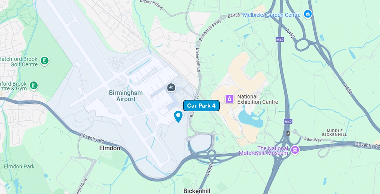 Birmingham Airport Car Park 4 Map