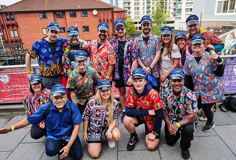 The Birmingham Airport 2025 Dragon Boat Race team, raising funds for Birmingham Children's Hospital 