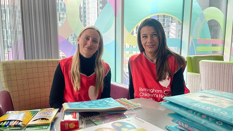 Staff from Birmingham Airport volunteering with Birmingham Children's Hospital