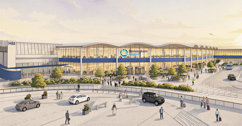 Birmingham Airport draft Master Plan Artist Impression of the front of the terminal