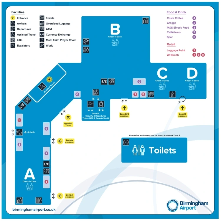BHX Landside Map October 2025