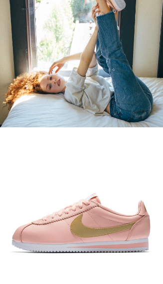 nike cortez pink gold