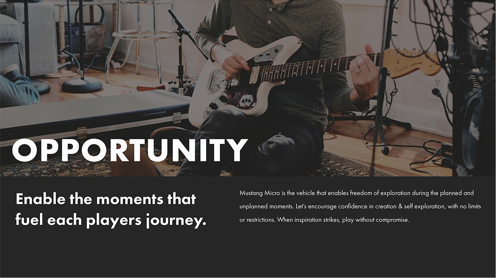 Fender slide about opportunity.