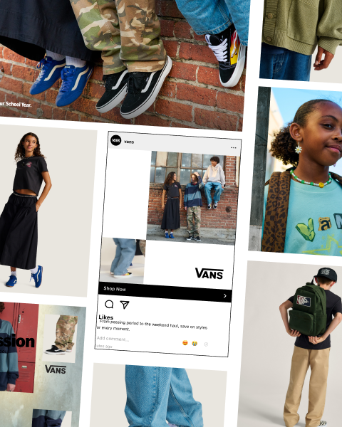 Collage of work for Vans