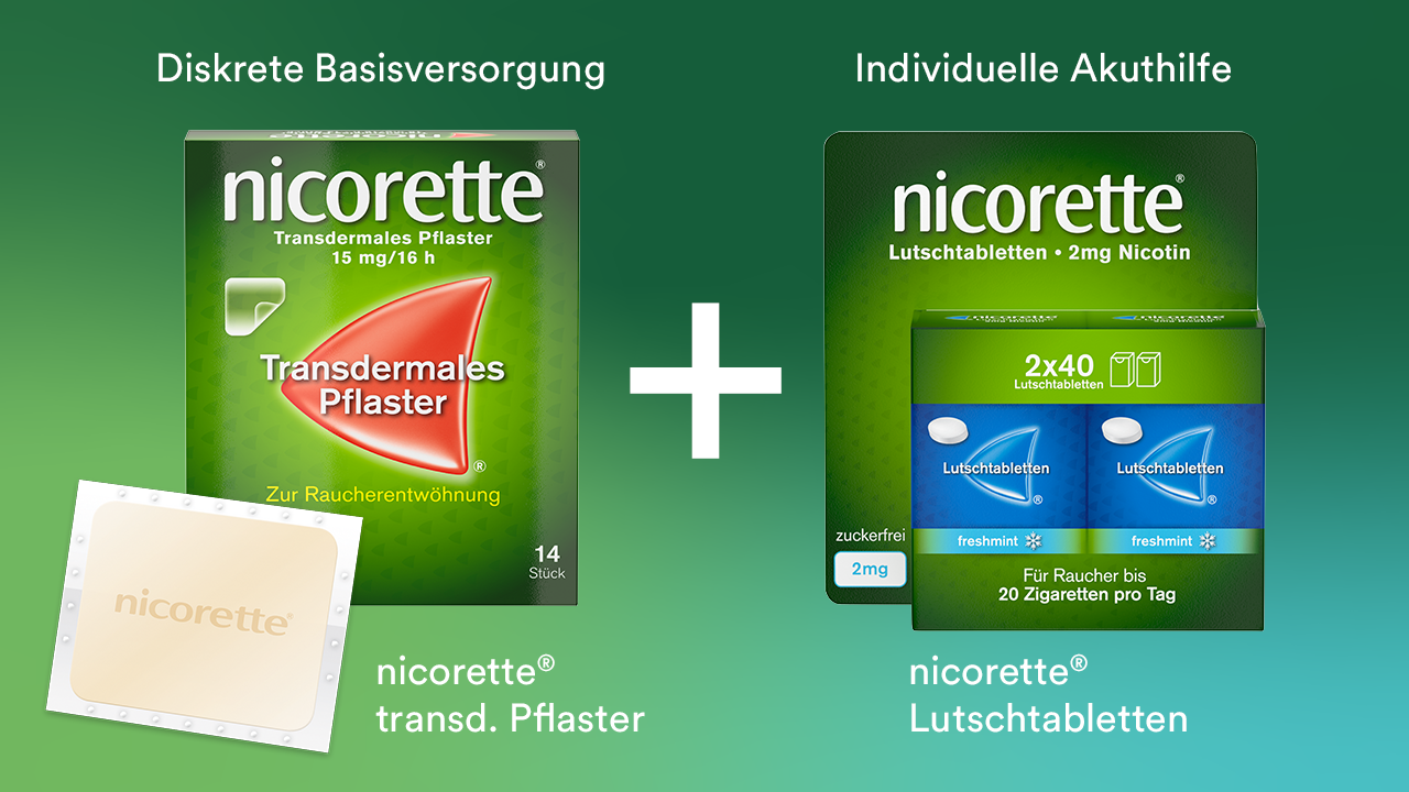 NICORETTE® Kombitherapie - Pflaster & Lutschtablette