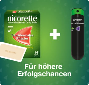 nicorette® Kombi Therapie: Nikotinpflaster + Nikotinspray für höhere Erfolgschancen