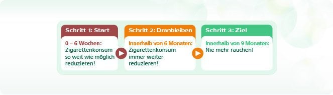 Überblick Nikotinersatztherapie - Reduktionsmethode