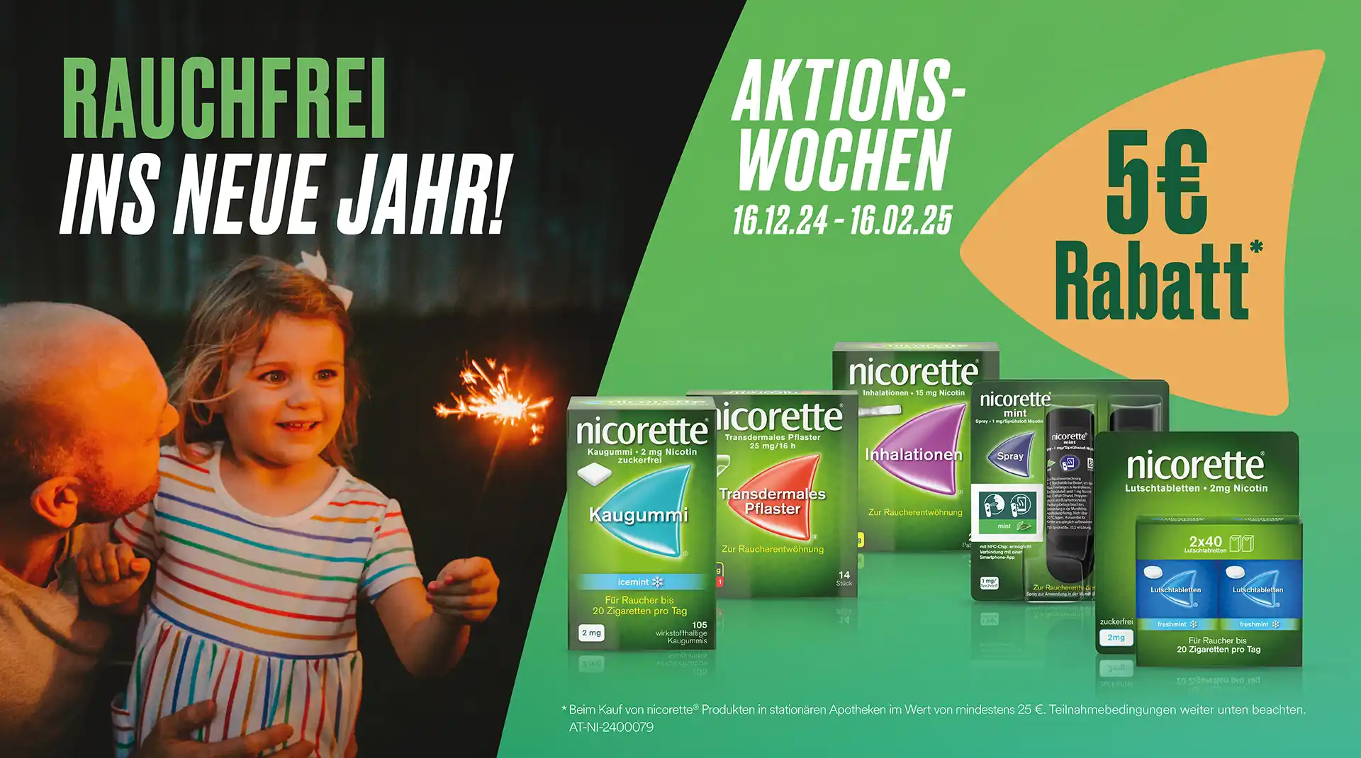 eujahrsaktion: Jetzt 5€% Rabatt* auf nicorette Produkte sichern