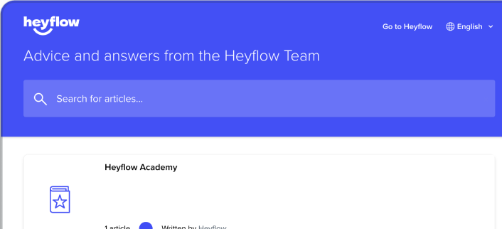 Heyflow-Screenshot – Support