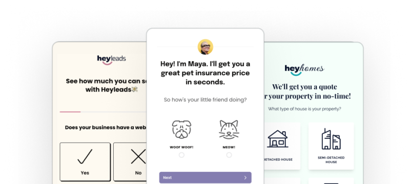 Heyflow screenshot - templates
