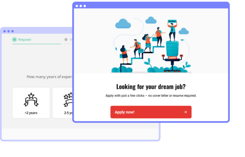 Heyflow screenshots - looking for your dream job