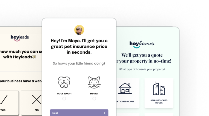 Heyflow screenshot - templates