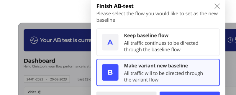 Heyflow-Screenshot – A/B-Tests