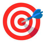 Illustration of an arrow hitting a target
