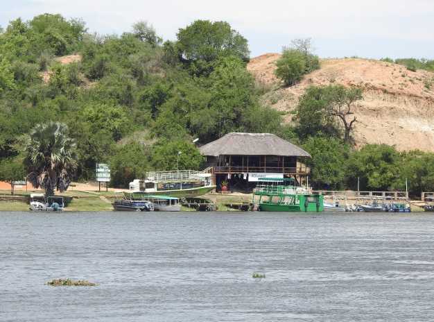 Boat station nearby the stunning Murchison falls.