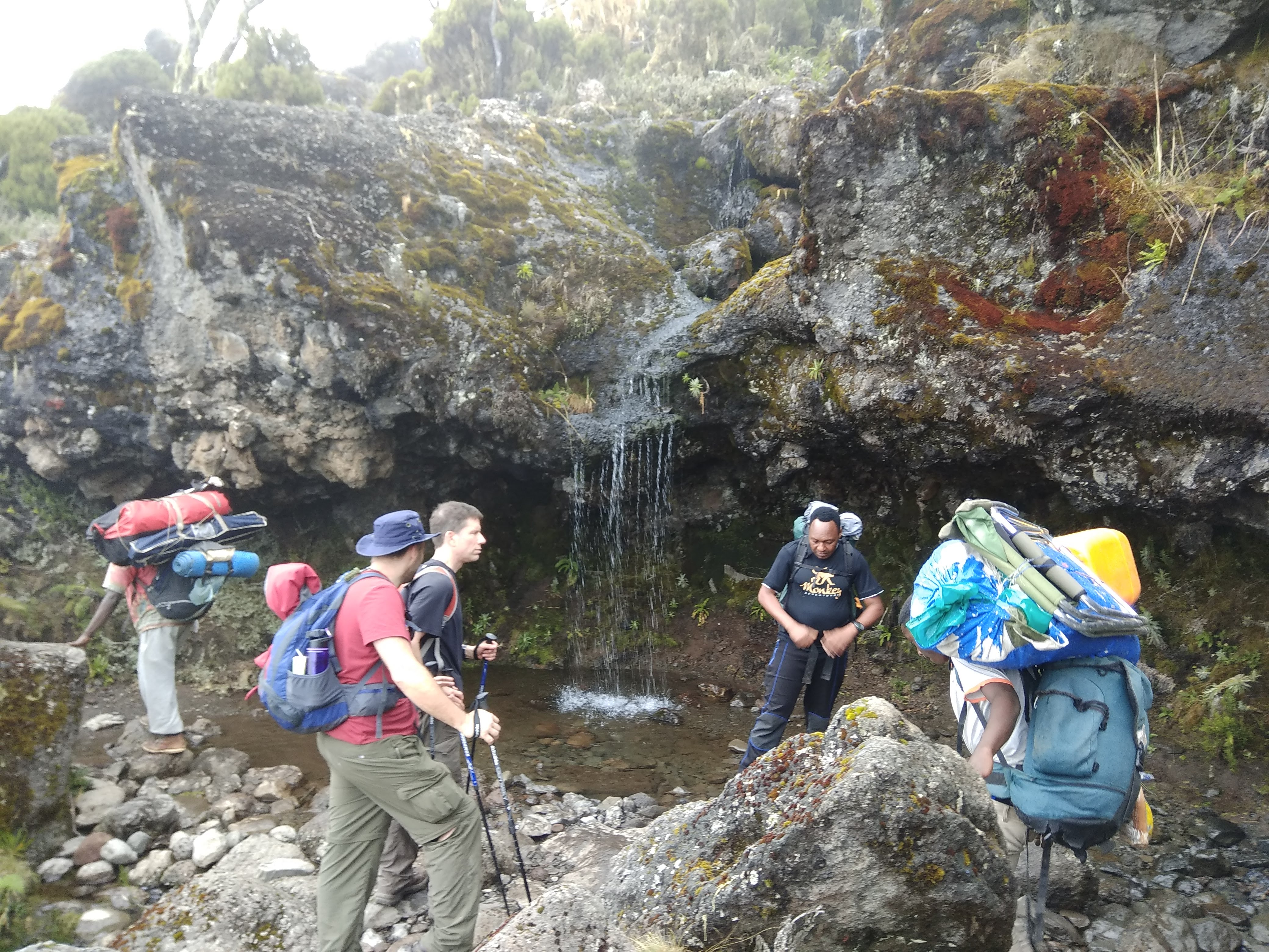 A quick break near the water refill spot!