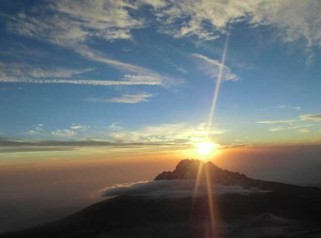 sunrise seen over the distant mawenzi peak!