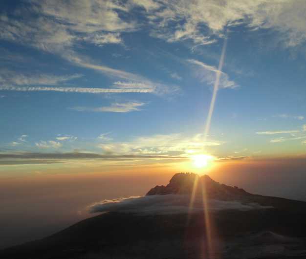 sunrise seen over the distant mawenzi peak!