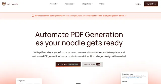 PDFNoodle — Lightweight API to Convert HTML and Templates into PDFs Press enter or click to view image in full size