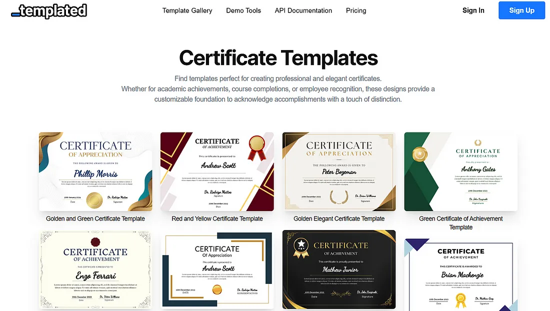 Certificate Templates