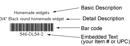 layout of the label sample 
