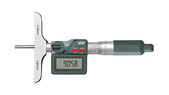 SPI certified electronic depth micrometer with interchangeable rods