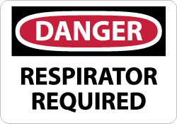 Danger respirator required safety sign
