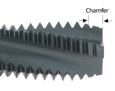 Diagram of a high-performance tap chamfer