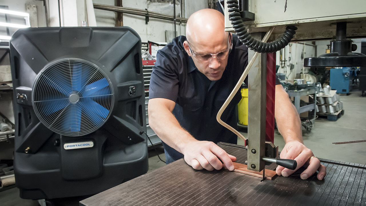 MSC Industrial Supply hero banner featuring heat stress solutions for summer 2026, showing man with cooling fan and equipment.