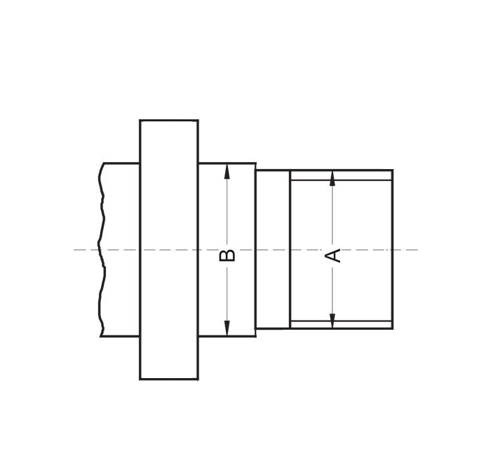 Diagram of a threaded spindle nose lathe chuck