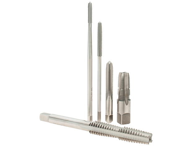 Five types of taps of various designs and sizes