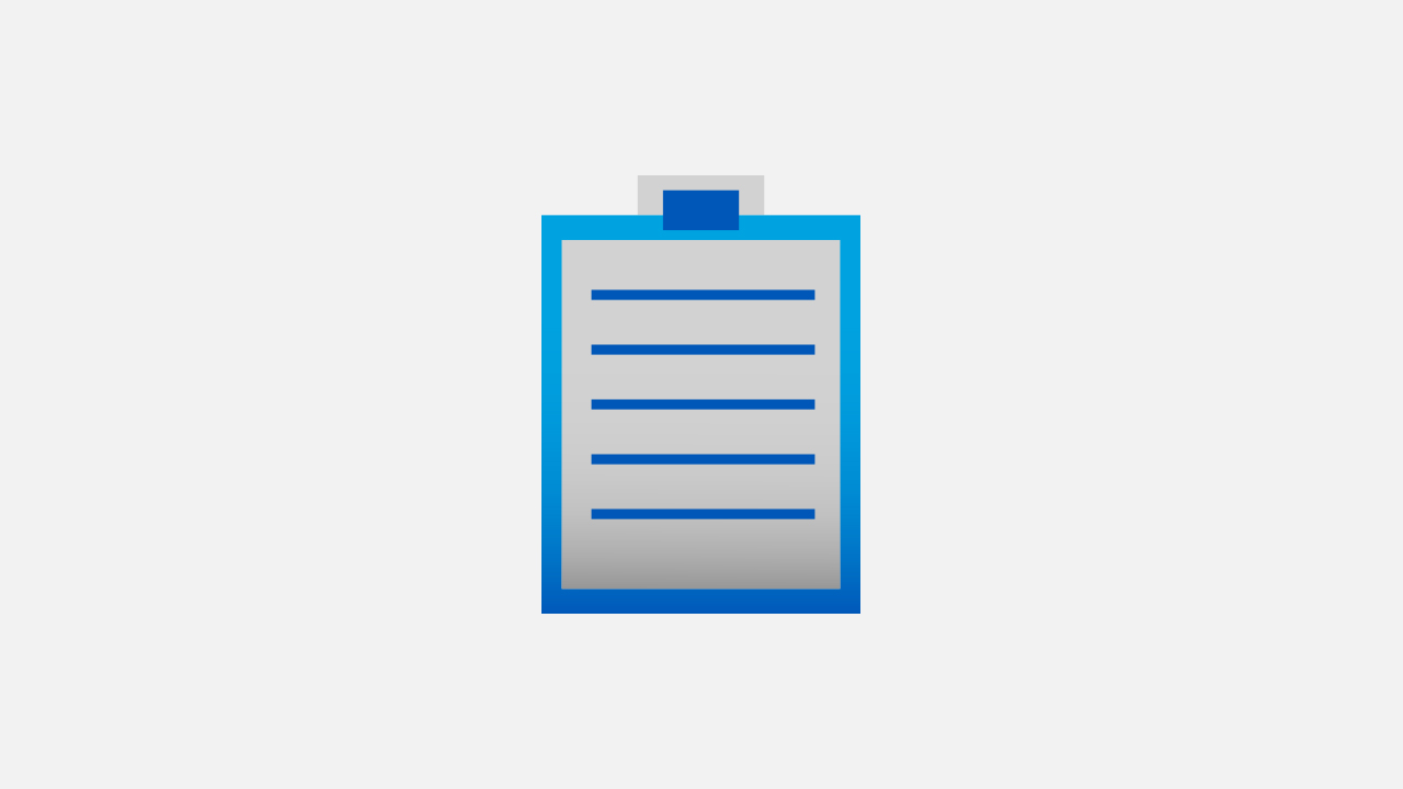 Blue clipboard icon with horizontal lines on a gray background, representing the 6S Lean Principle - Standardize.