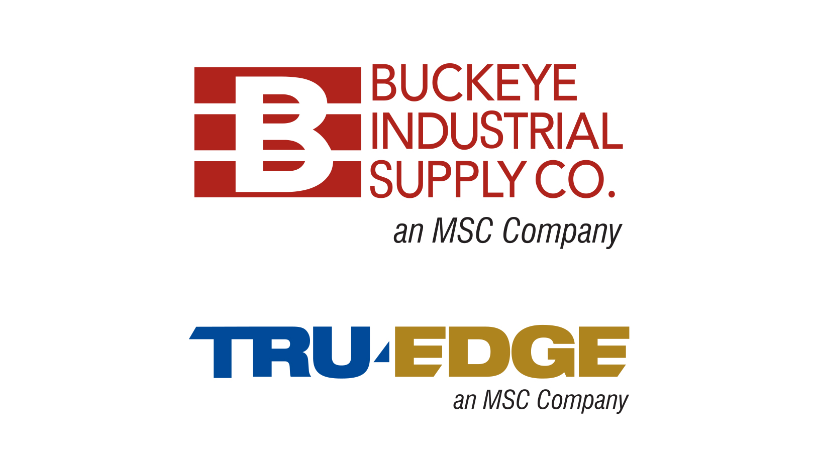 Buckeye Industrial Supply and Tru-Edge Grinding - an MSC Company logos