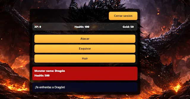 Dragon Repeller es un videojuego de rol tipo RPG con interfaz web, ambientación fantástica y sistema de progreso persistente