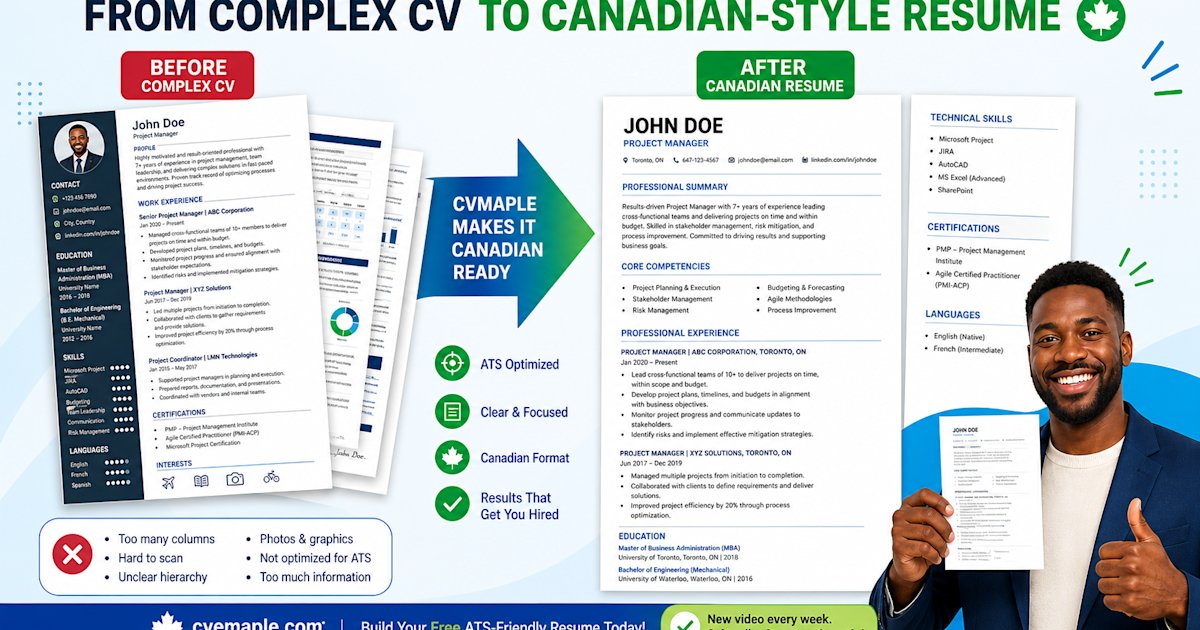 Cv Conversion Table How to Convert Your CV to a Canadian Format ATS-Friendly Resume (Step ...