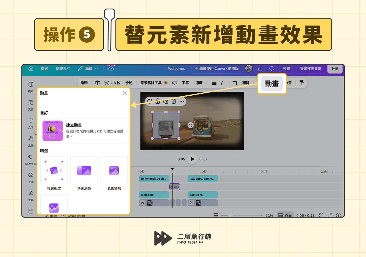 替元素新增動畫