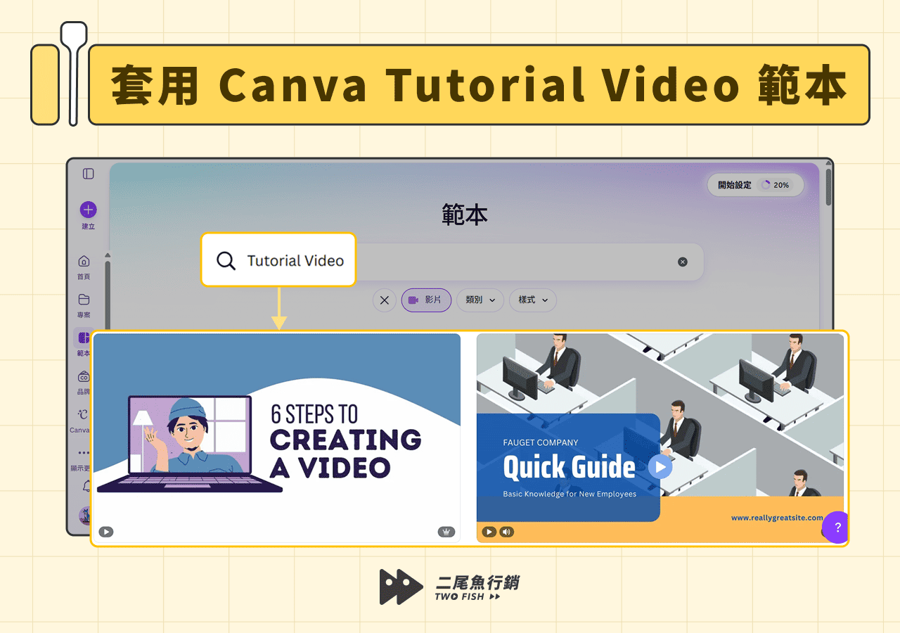 套用 Canva Tutorial Video 範本