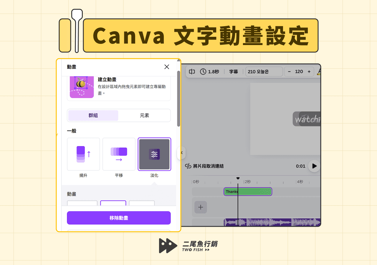 Canva 文字動畫設定