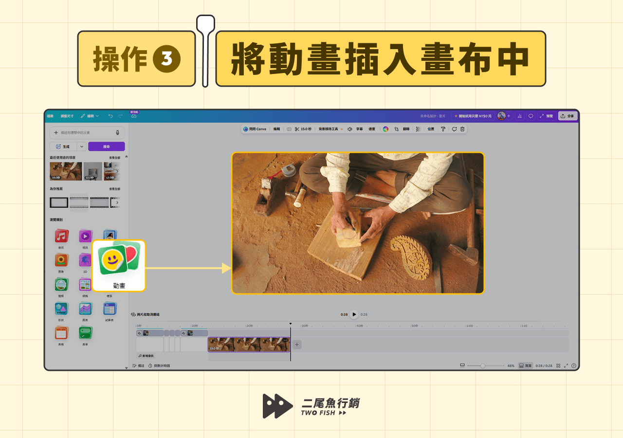 將動畫插入畫布中