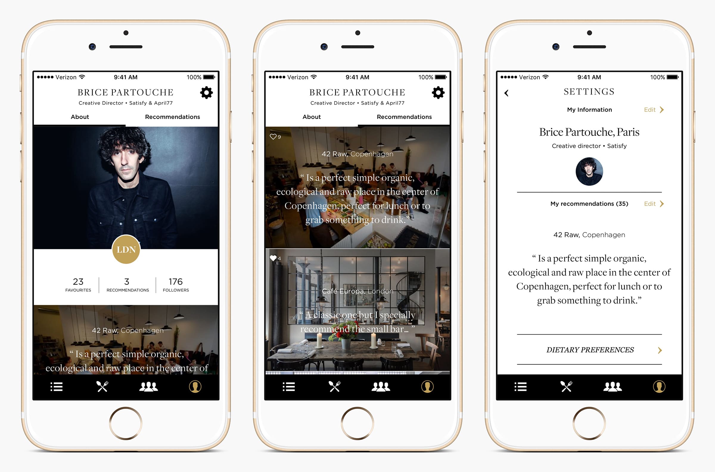 NowWhere profile view