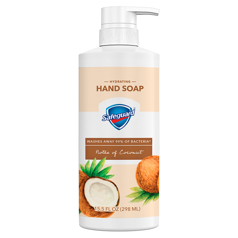 Safeguard Liquid Hand Soap Notes of Coconut Scent 15.5 FL OZ Package Front