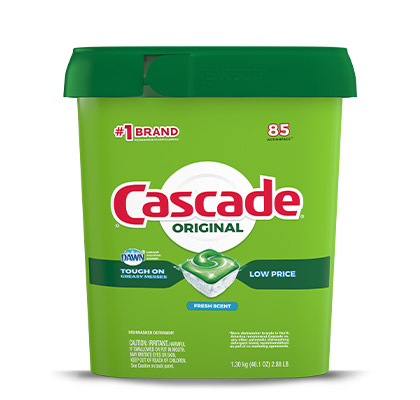 Cascade Original dishwasher pods fresh scent 85 pack container