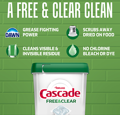 Cascade Free & Clear ActionPacs™ - Lemon Essence | Cascade Detergent