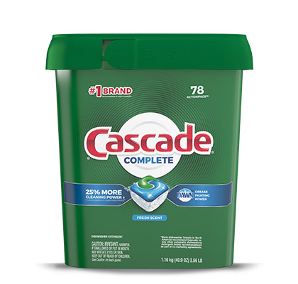 Cascade Complete dishwasher pod 78 pack fresh scent container