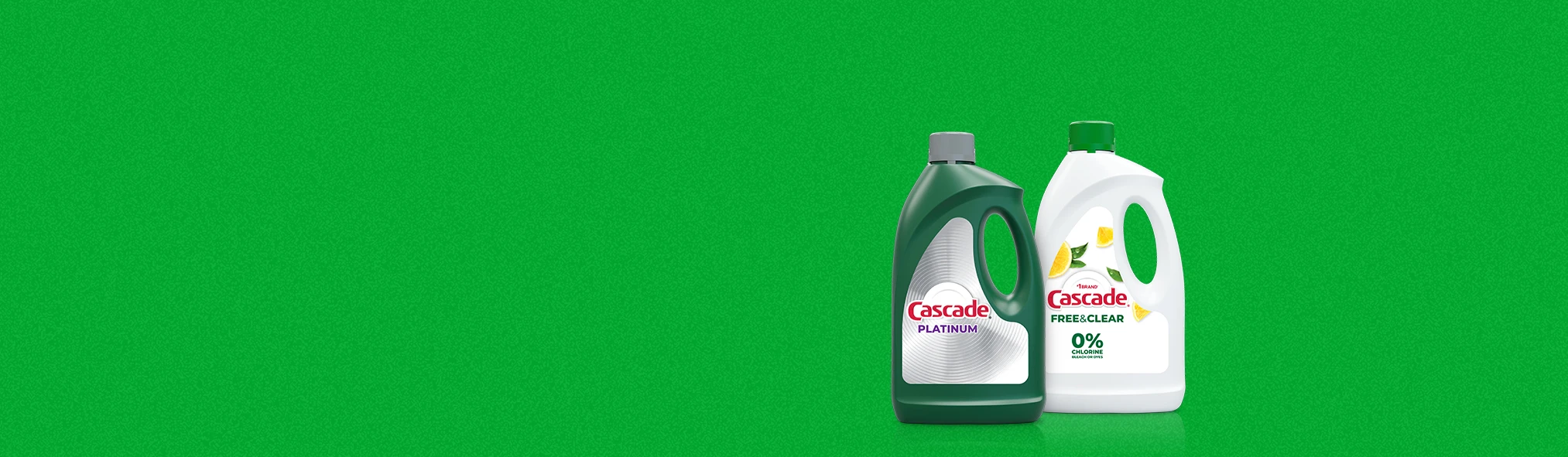 Cascade Complete, Cascade Free & Clear, Cascade Original gel dishwashing detergent
