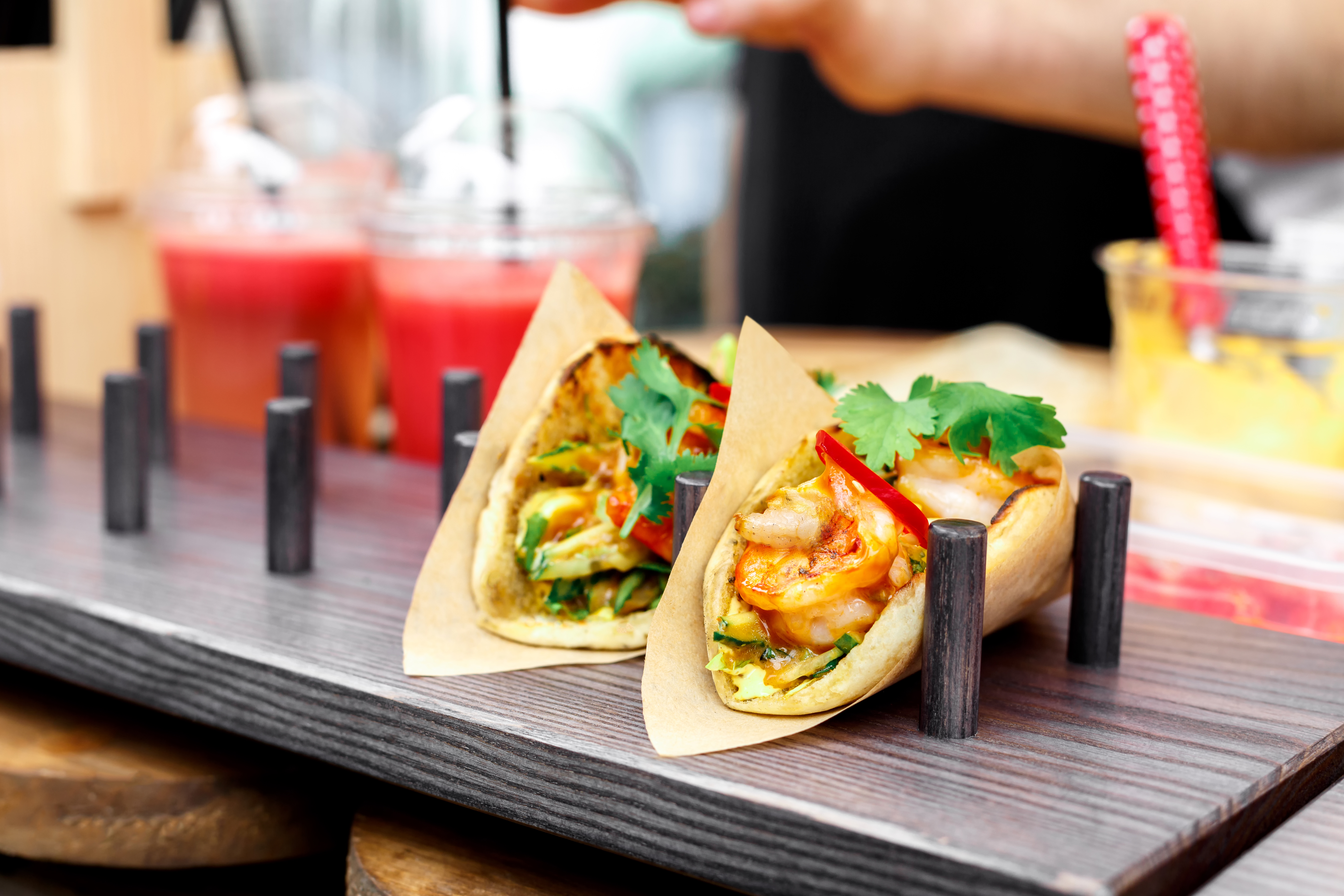 Tacos at street food stall