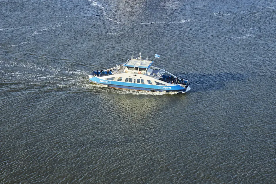 A small ferry in transit
