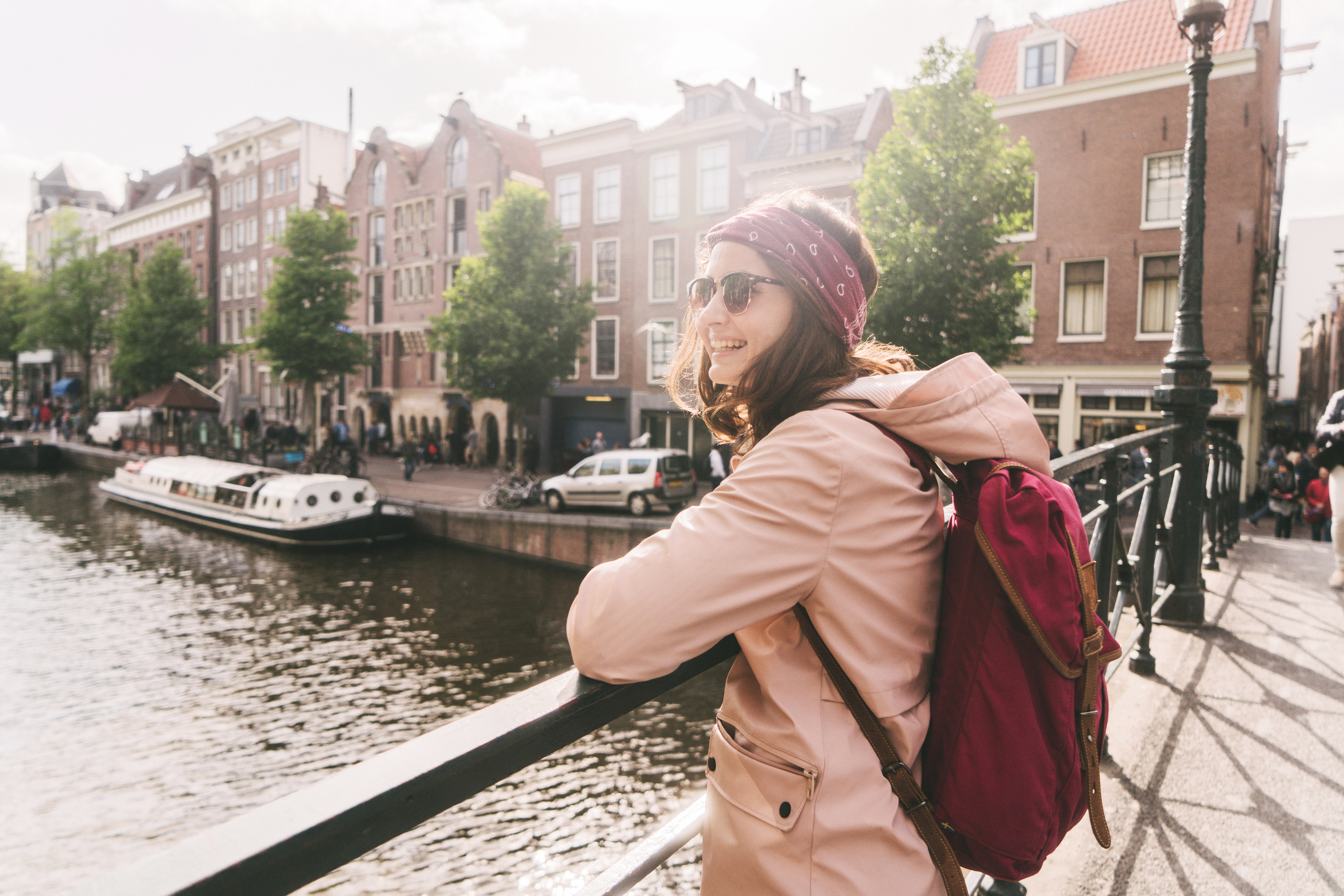 Girl by Amsterdam canals