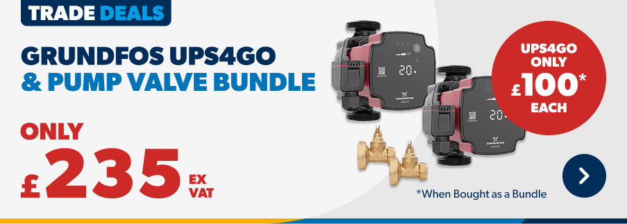 only £235 ex vat Grundfos UPS4GO Bundle 